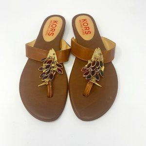 Michael Kors Flat Thong Sandals with Fish (Jeweled)